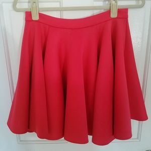 Asos Waist Coral Pink Skater Mini Skirt Size 4